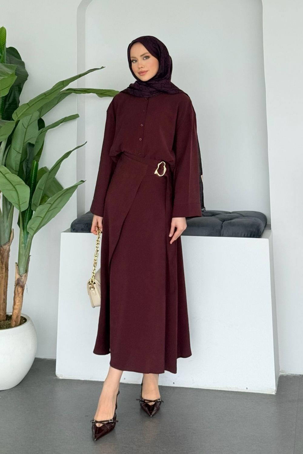 Ruby Etekli Takım Bordo 2302 