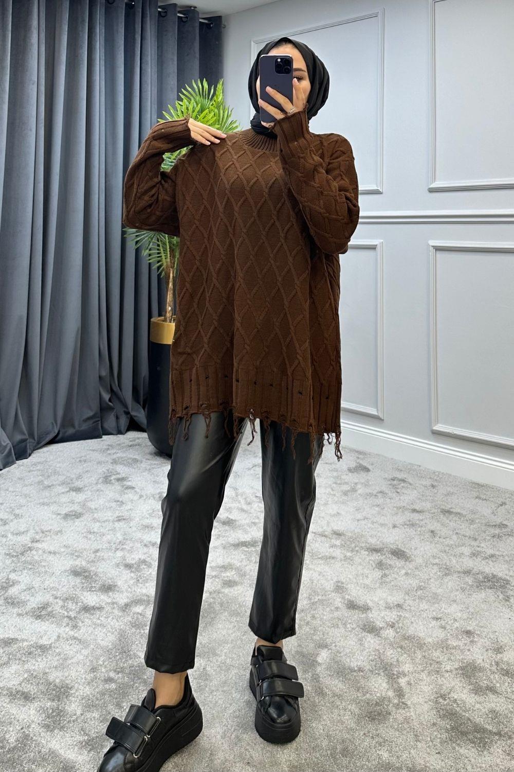 Baklava Desen Kazak Kahverengi 230910 