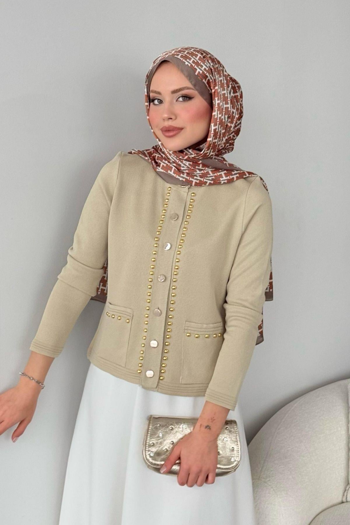 Almira Triko Hırka Bej 231350 