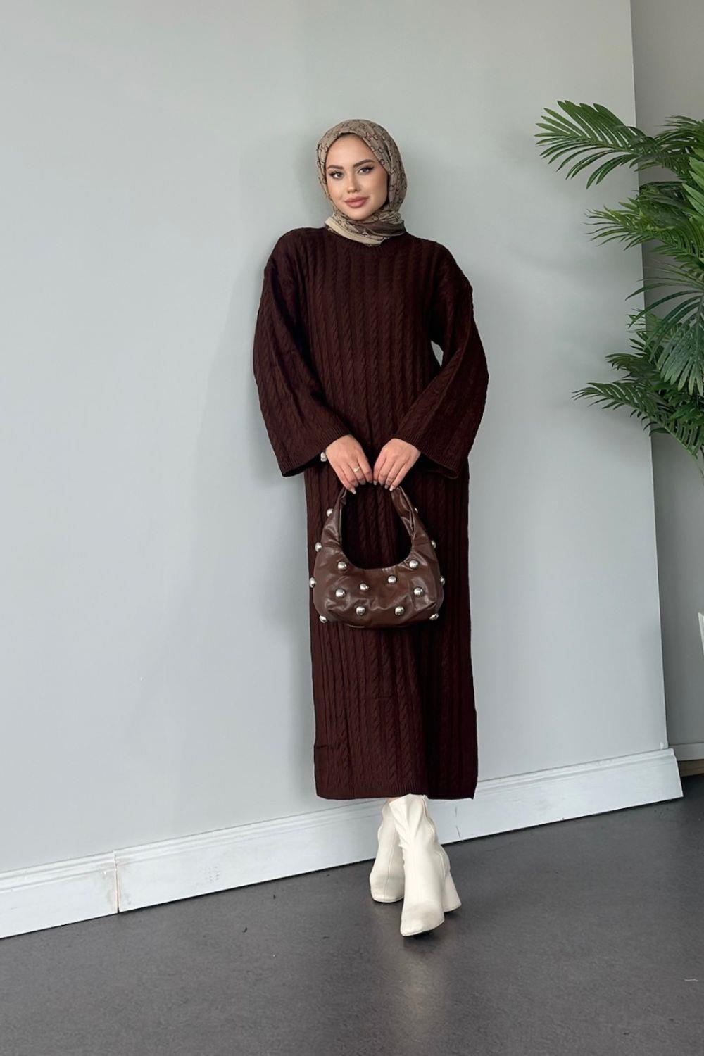 Şura Triko Elbise Kahverengi 2316 