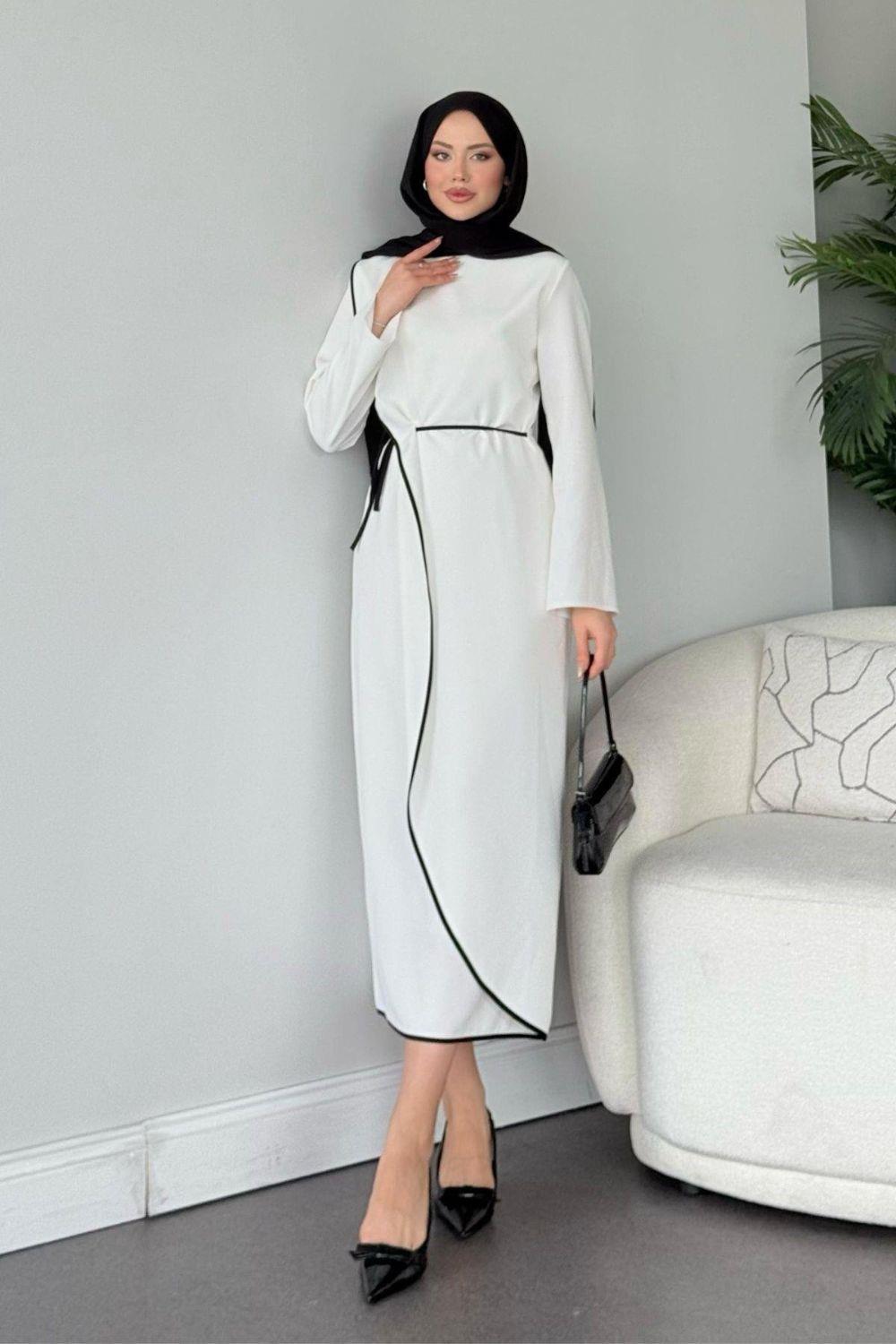 Dilruba Elbise Beyaz 2366 