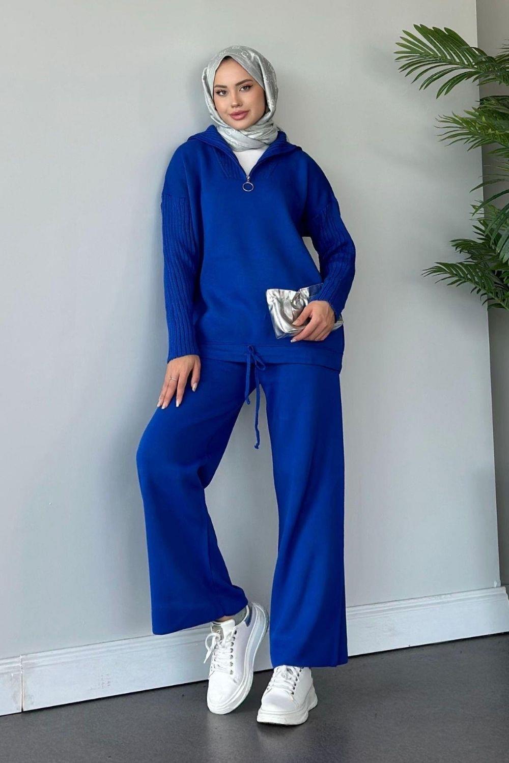 Liney Triko Takım Saks 2410 