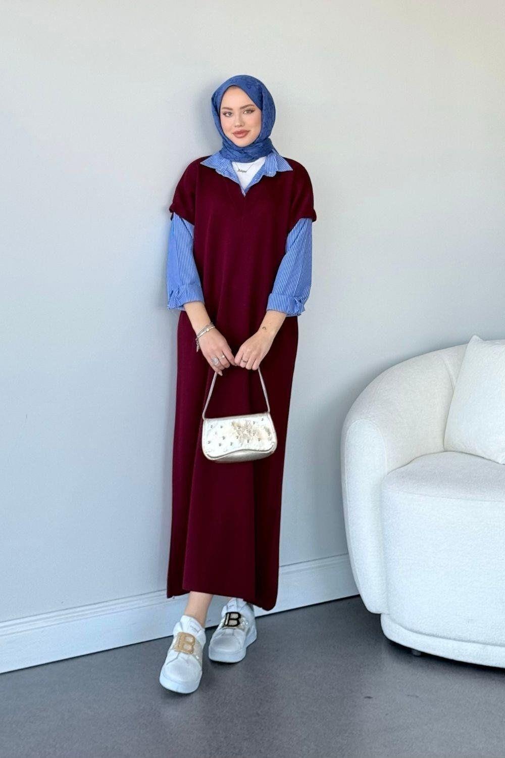 Muadil Elbise Bordo 241110 