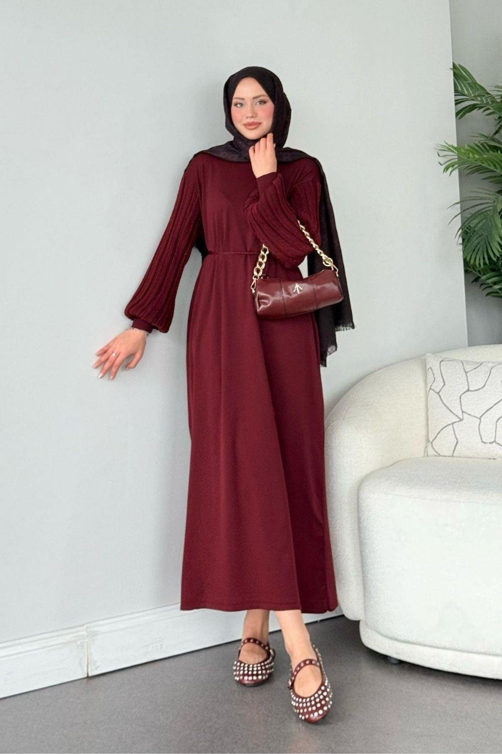 Missina Merserize Elbise Bordo 241330 