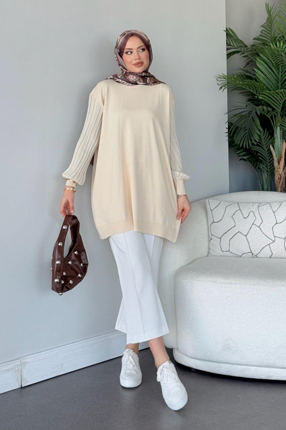 Cahide Merserize Tunik Ekru 241340 