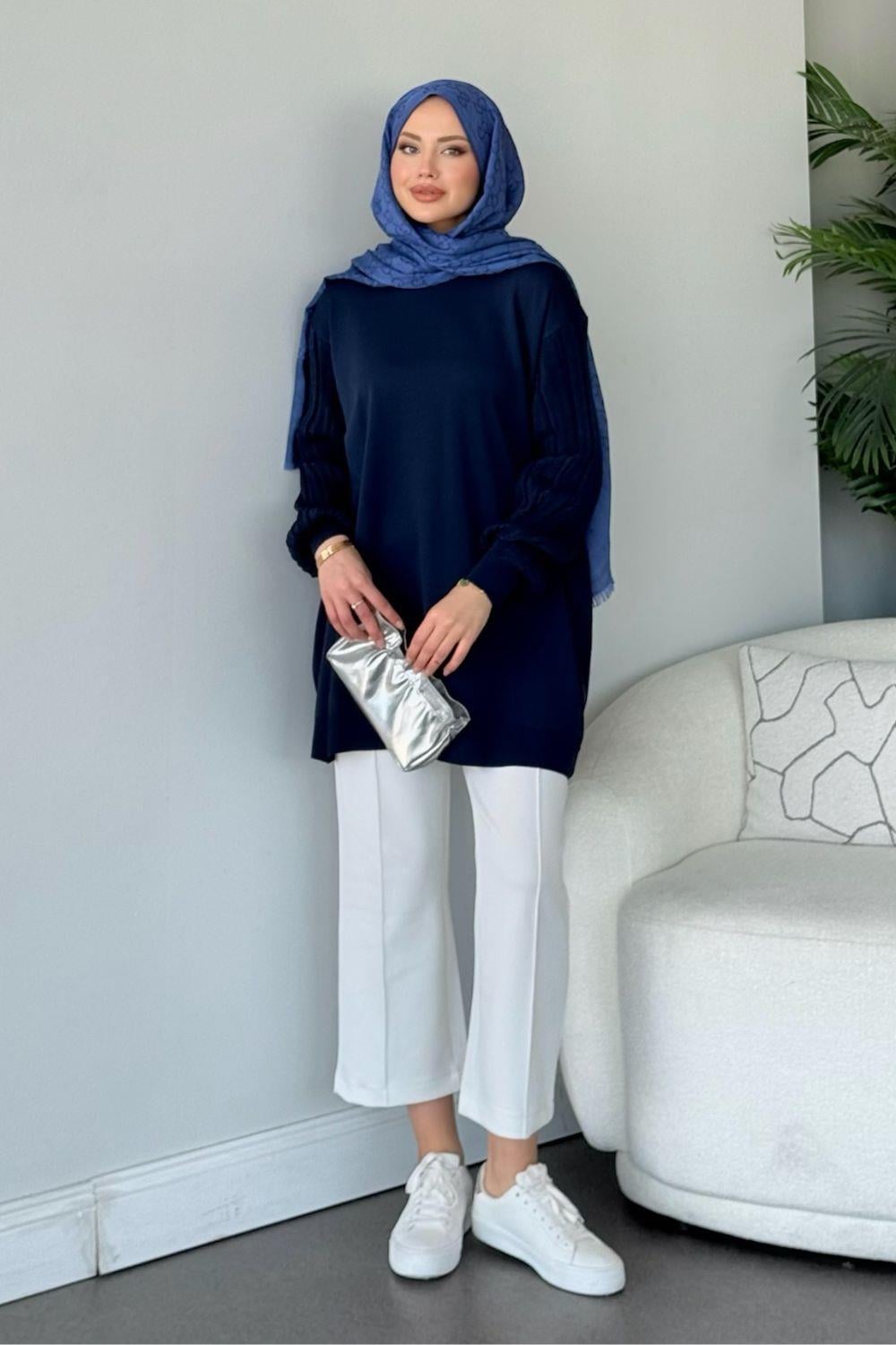Cahide Merserize Tunik Lacivert 241340 