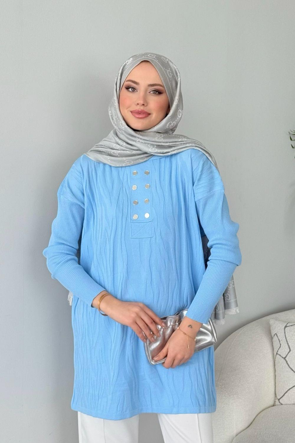 Zebra Desen Merserize Tunik Bebe Mavisi 241430 