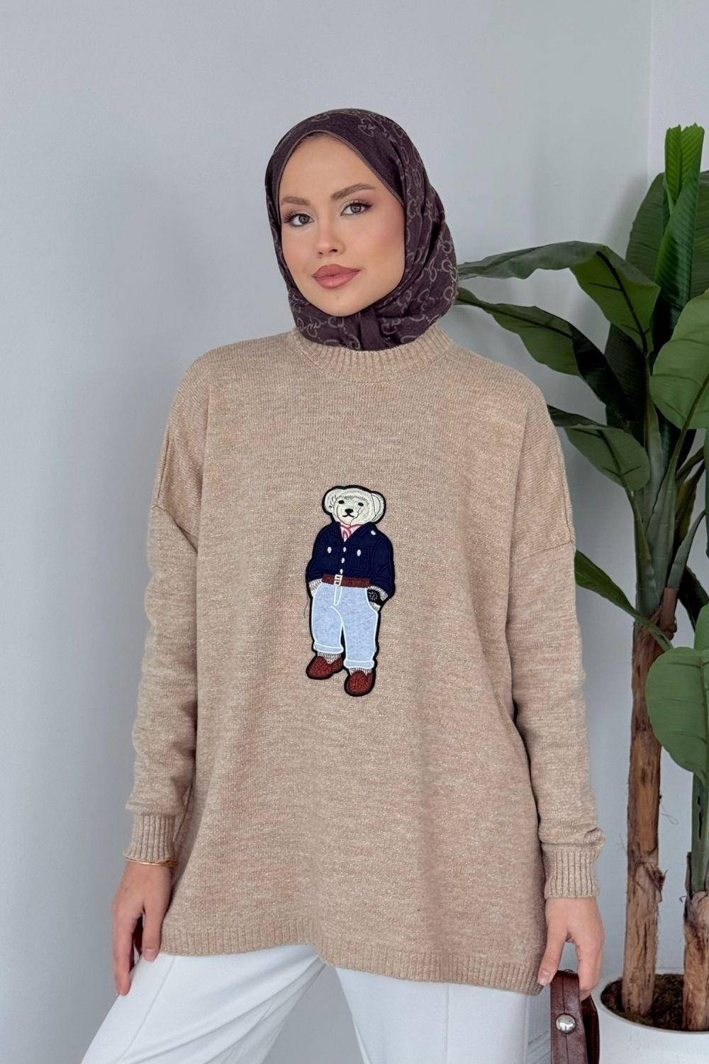 Efnan Simli Yumoş Ayıcıklı Kazak Camel 241450 