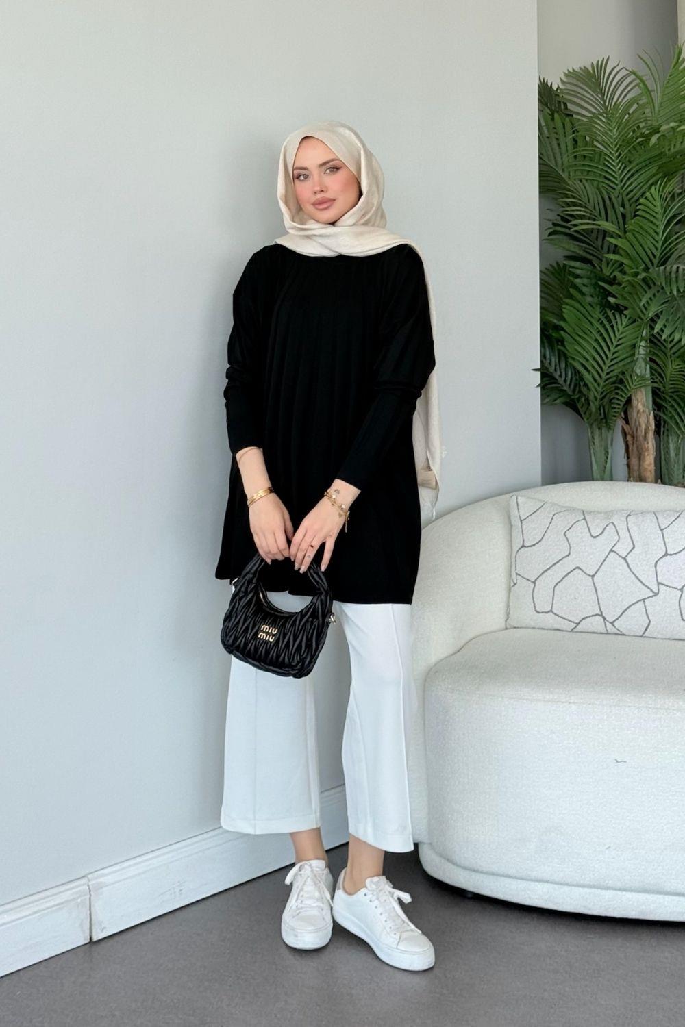 Gökkuşağı Merserize Tunik Siyah 241460 