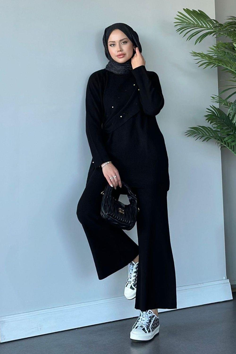 Nazlışah Triko Takım Siyah 24270 