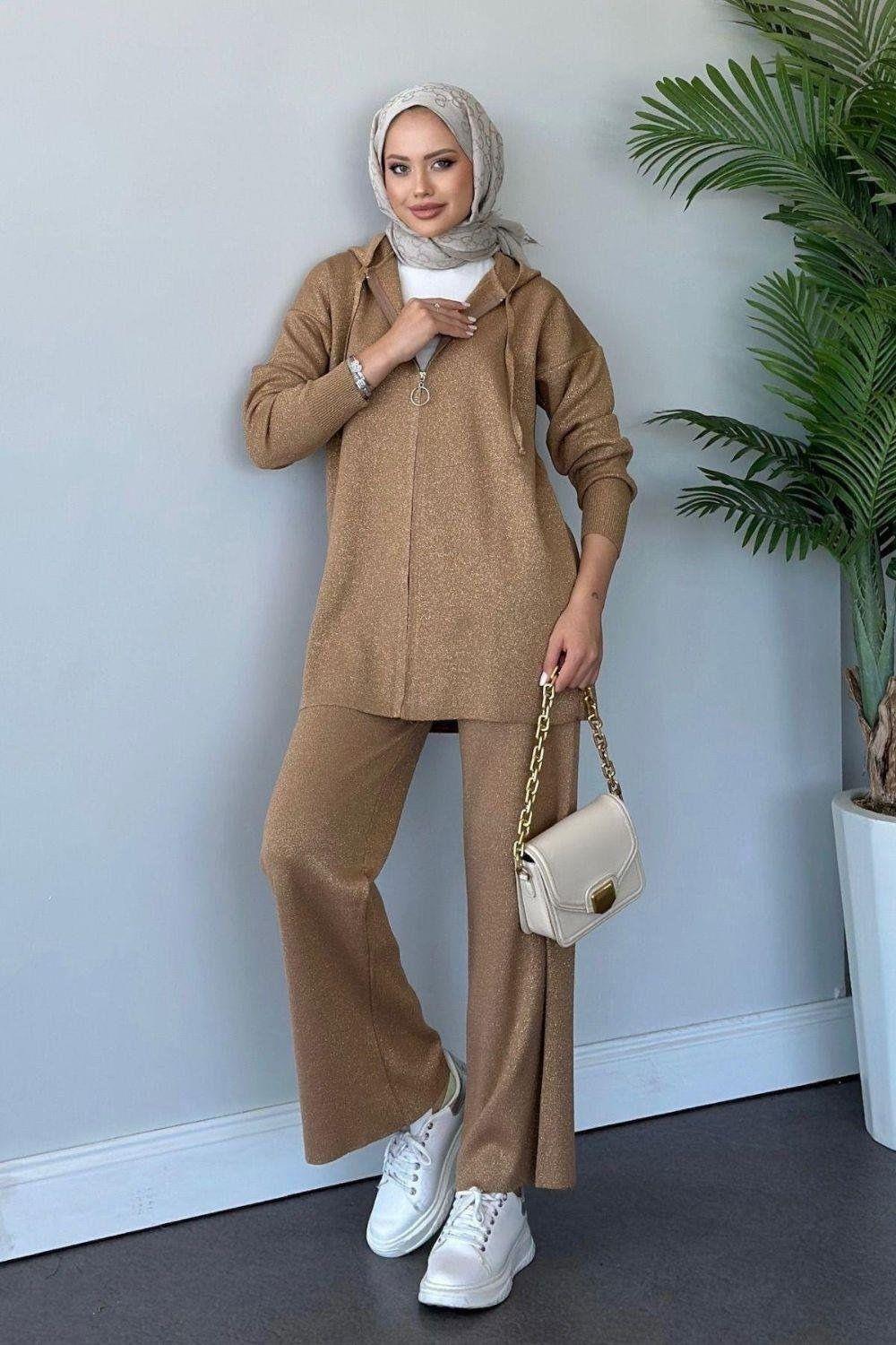 Patara Simli Triko Takım Camel 24600 