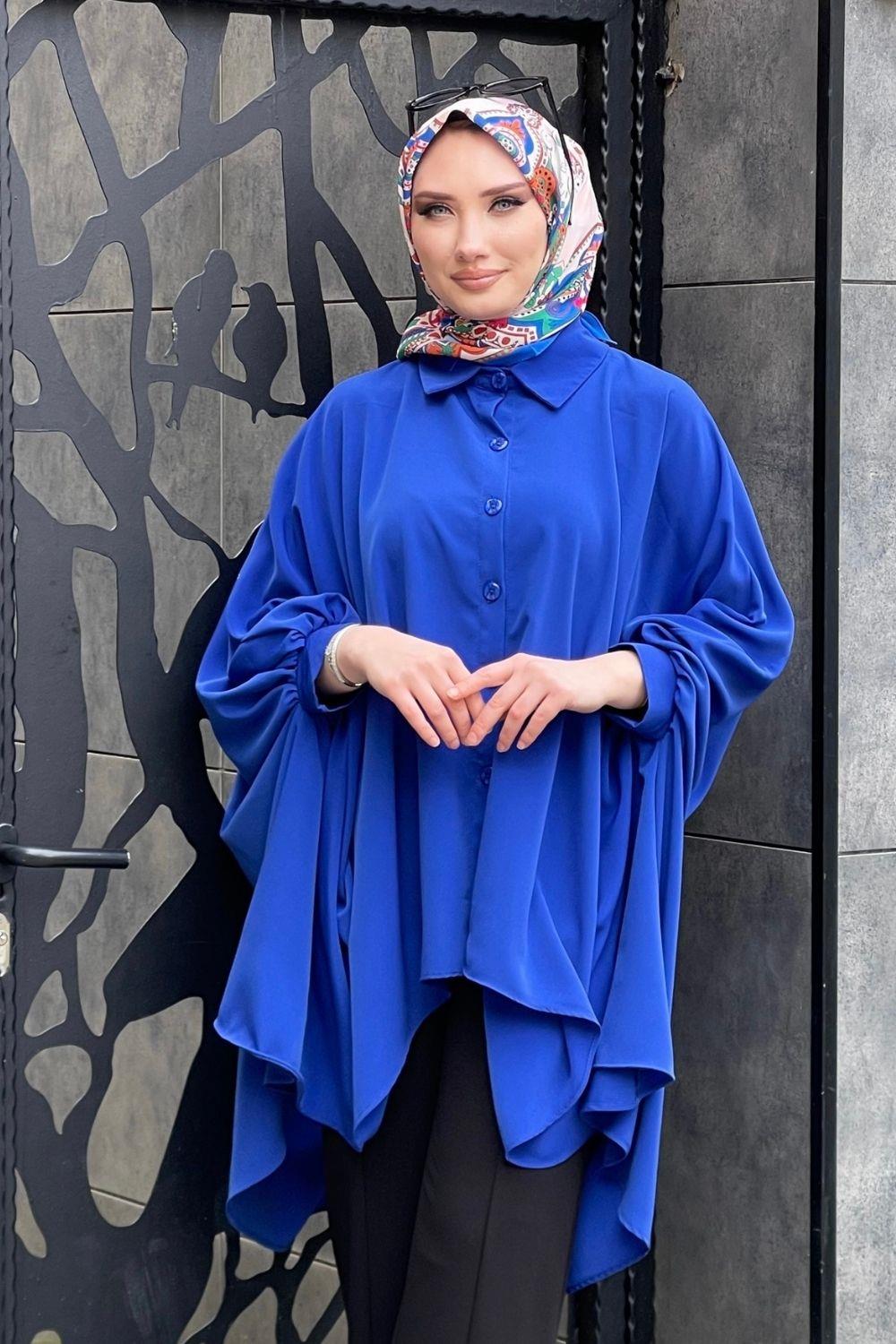 أكياس تونك بأكمام الخفاش ذات الكفة الممزقة