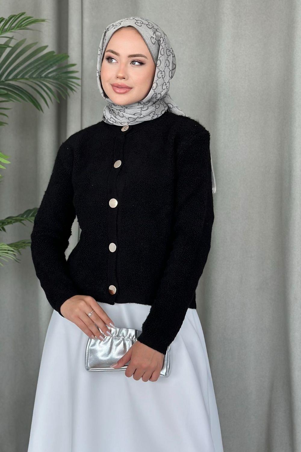 Pofuduk Hırka Siyah 24780 