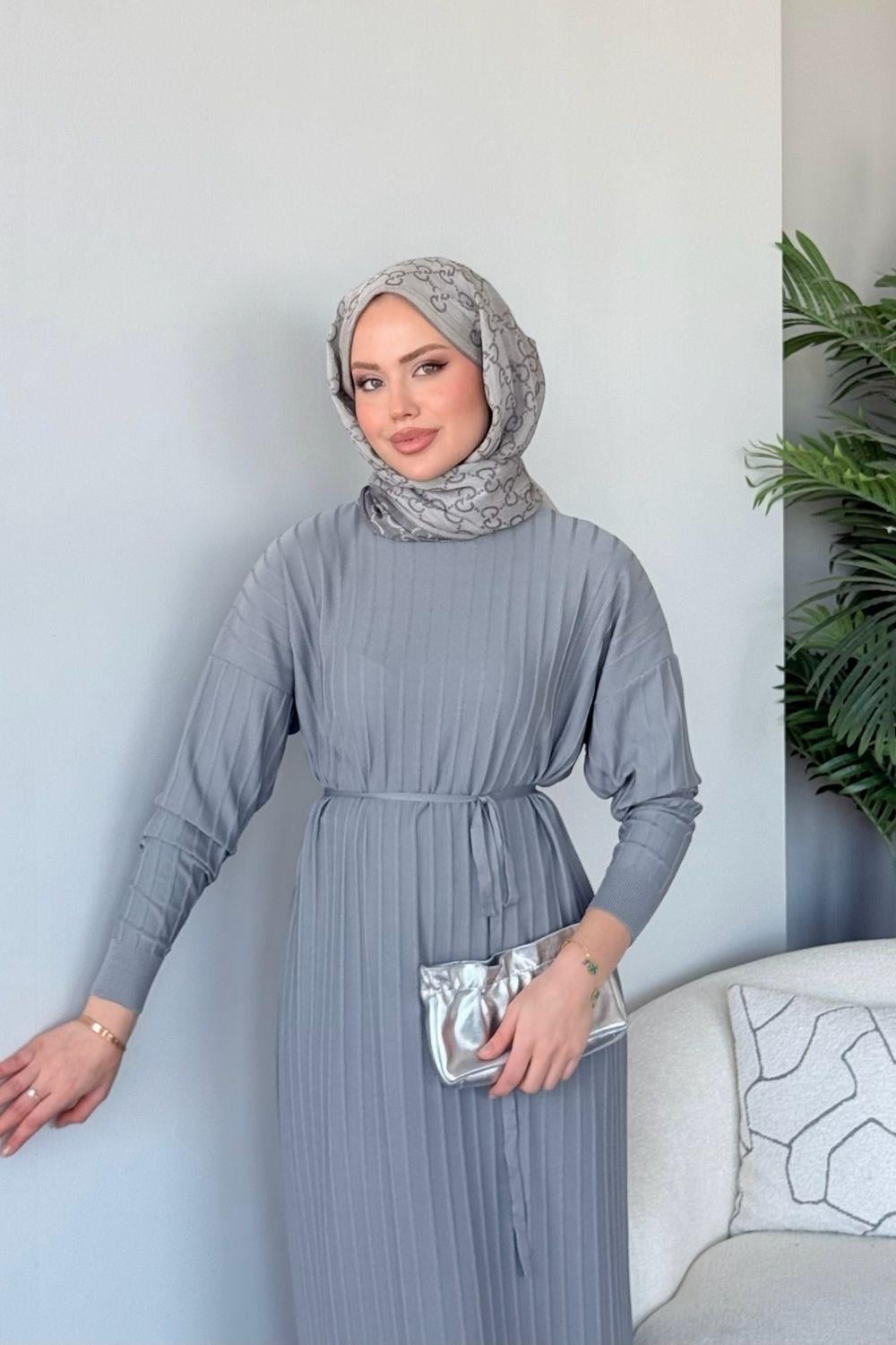 Dalya Fitilli Elbise Gri 248000 