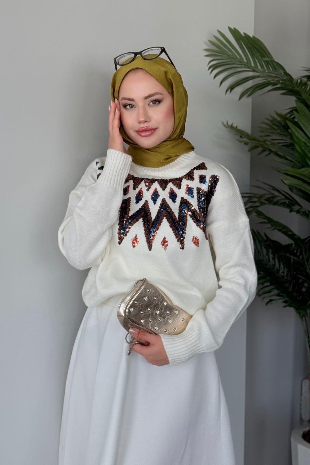 Elif Yumoş Kazak Ekru 24820 