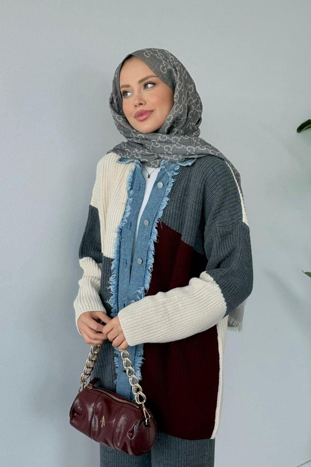 Olivia Kot Detaylı Takım Gri 25140 