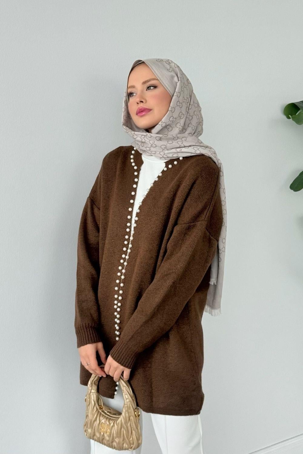 Yumoş İncili Hırka Kahverengi 251900 