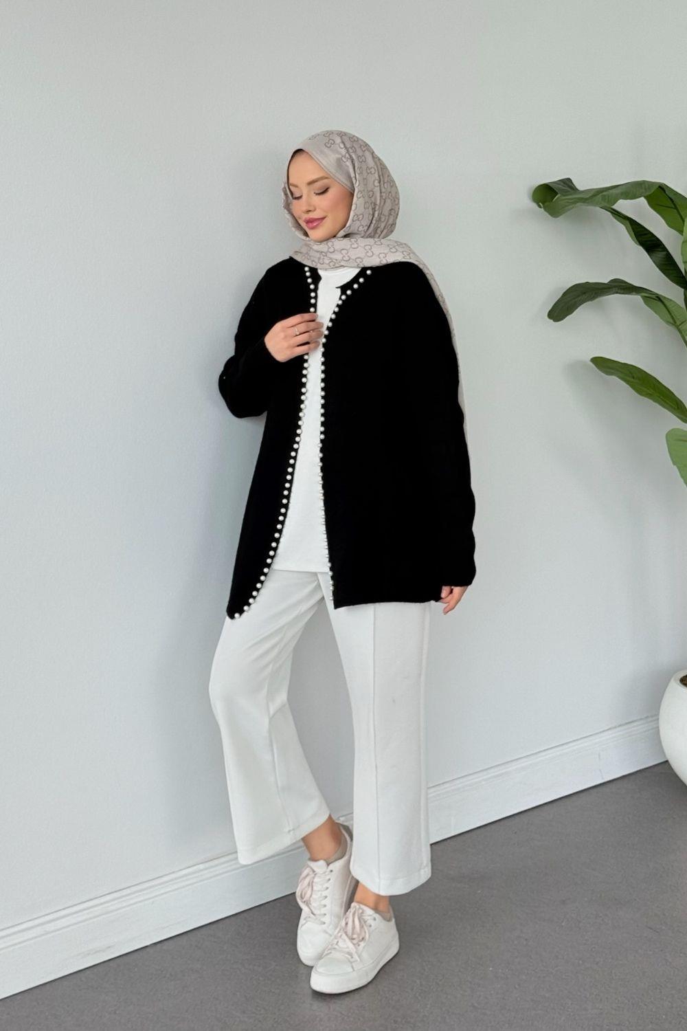 Yumoş İncili Hırka Siyah 251900 