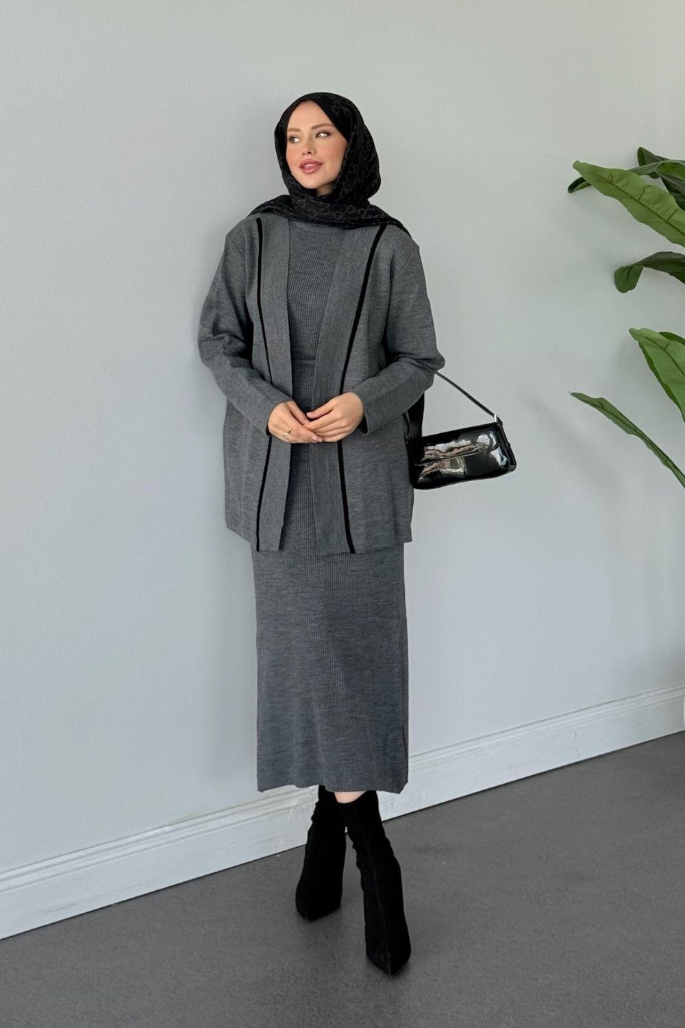 Etna Jileli Ceketli Takım Gri 25230 