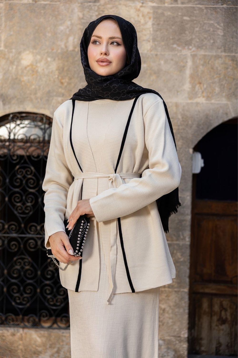 Etna Jileli Ceketli Takım Krem 25230 