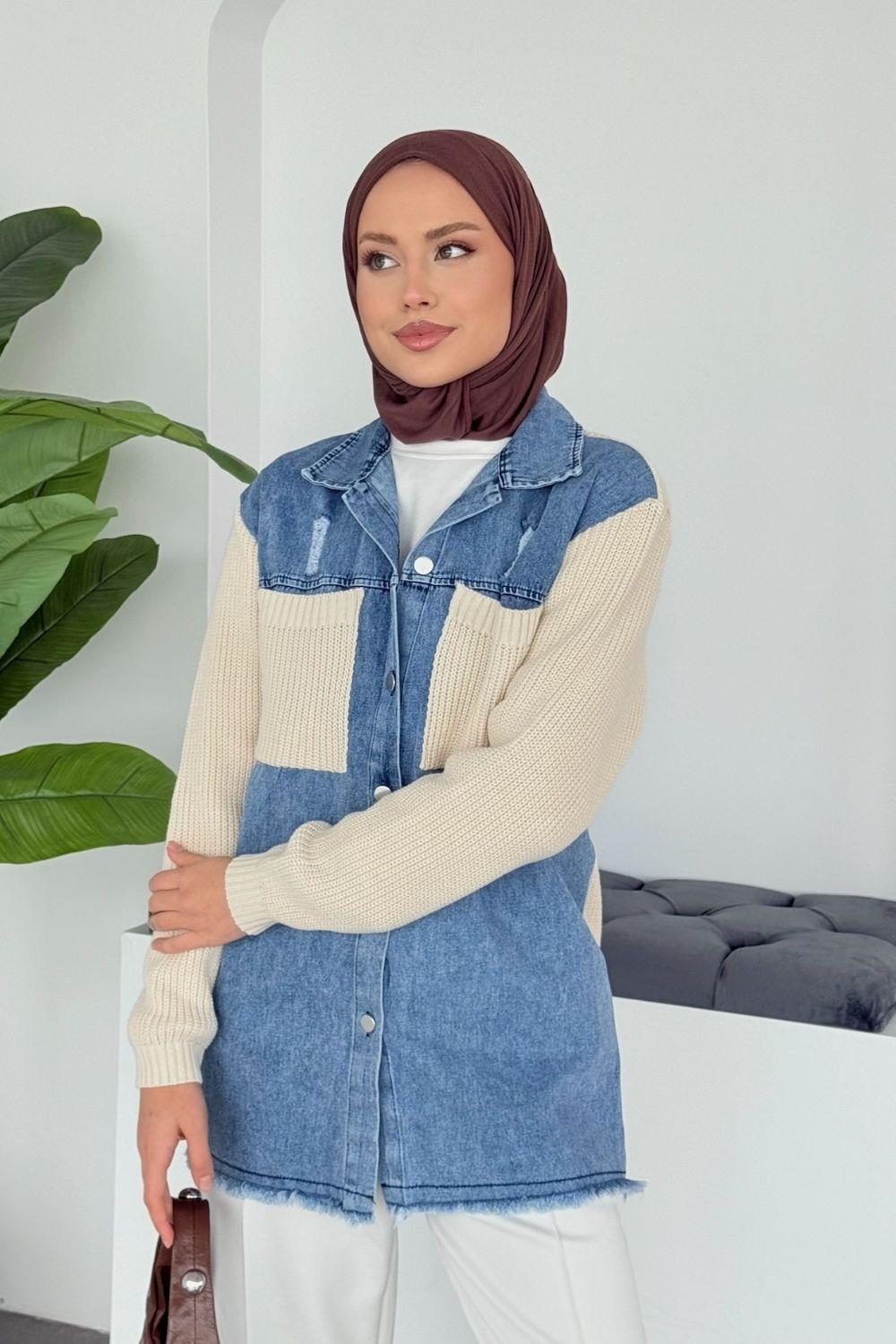 Franga Cep Triko Kot Hırka Bej 25260 