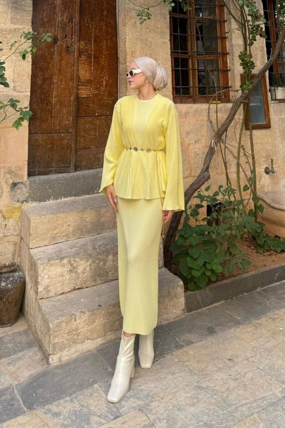 Medusa Jileli Elbise Sarı 25370 