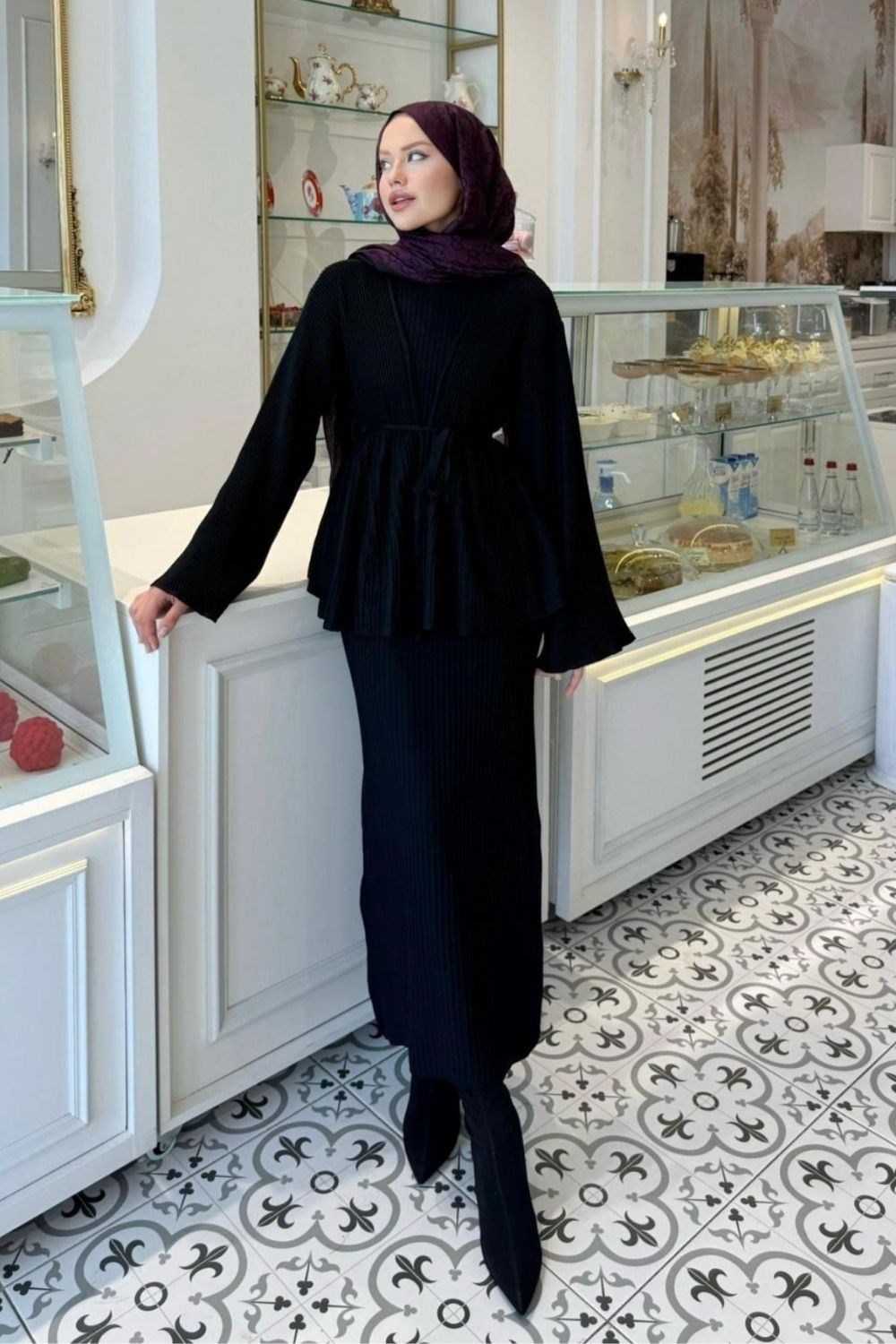 Medusa Jileli Elbise Siyah 25370 