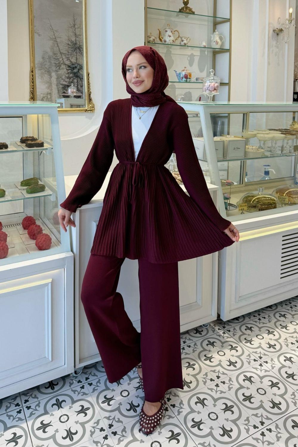 Rio Merserize Pantolonlu Takım Bordo 25400 