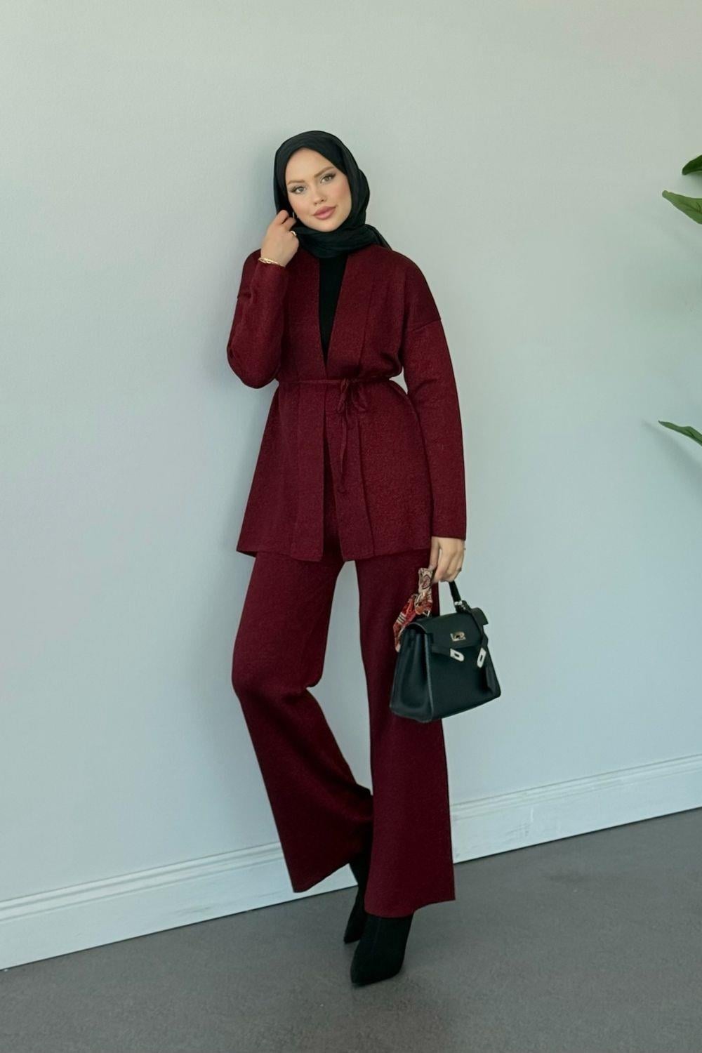 Victoria Simli Takım Bordo 25420 
