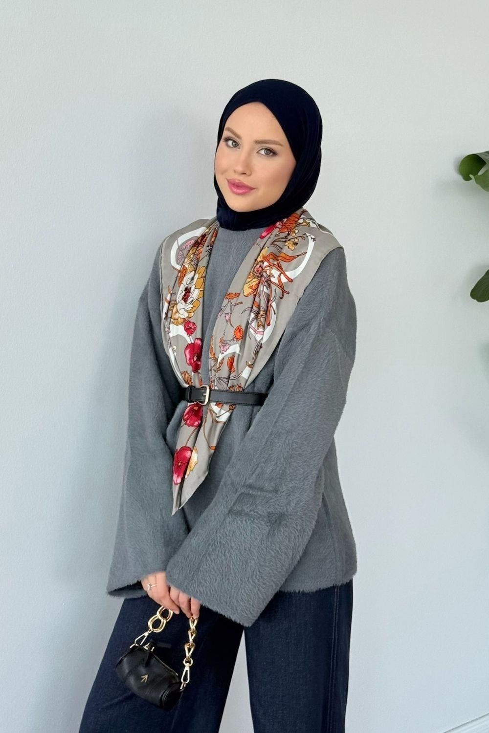 Manolya Kol Salaş Kedi Sakal Bluz Füme 25440 