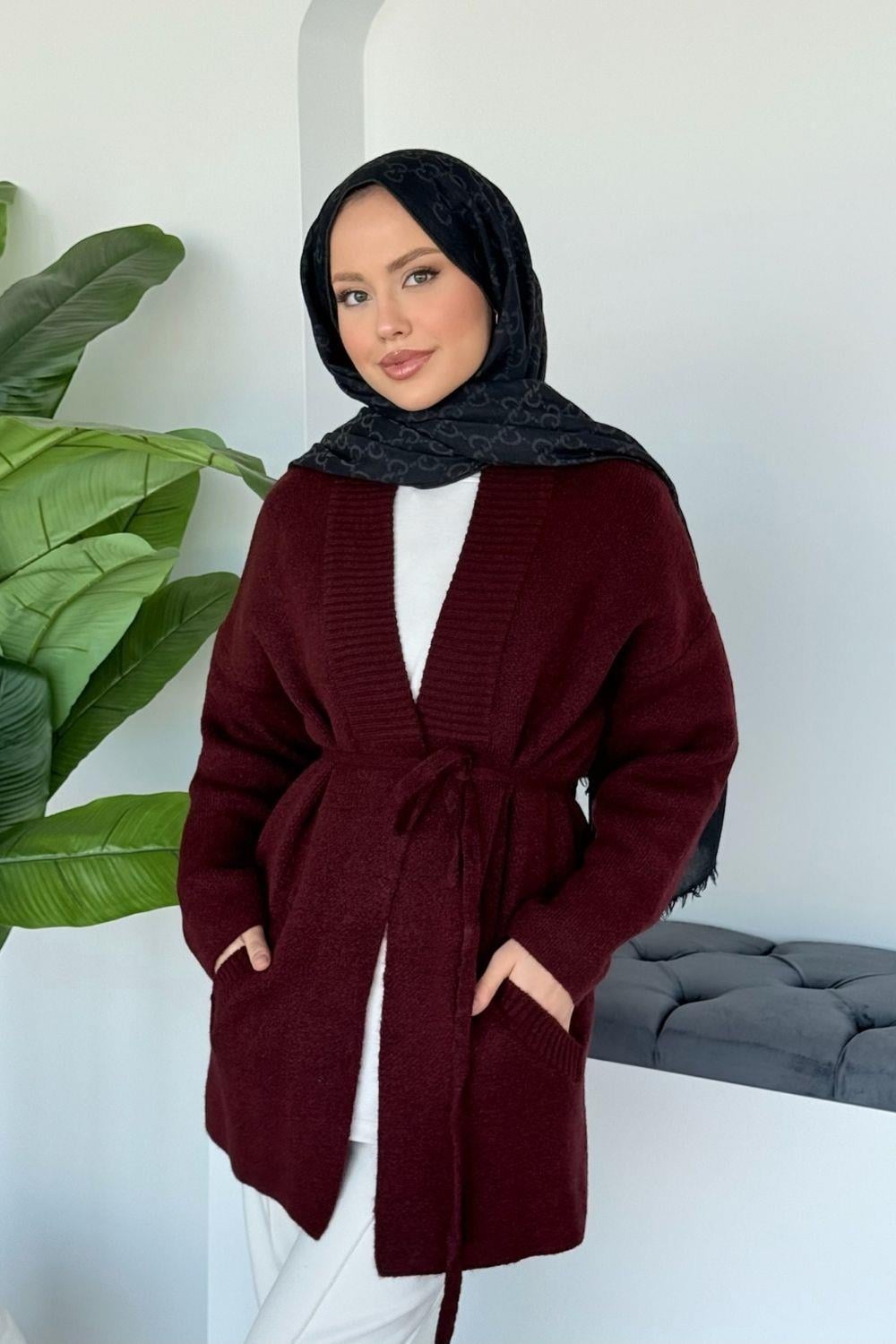 Bahar Yumoş Kolej Hırka Bordo 25510 