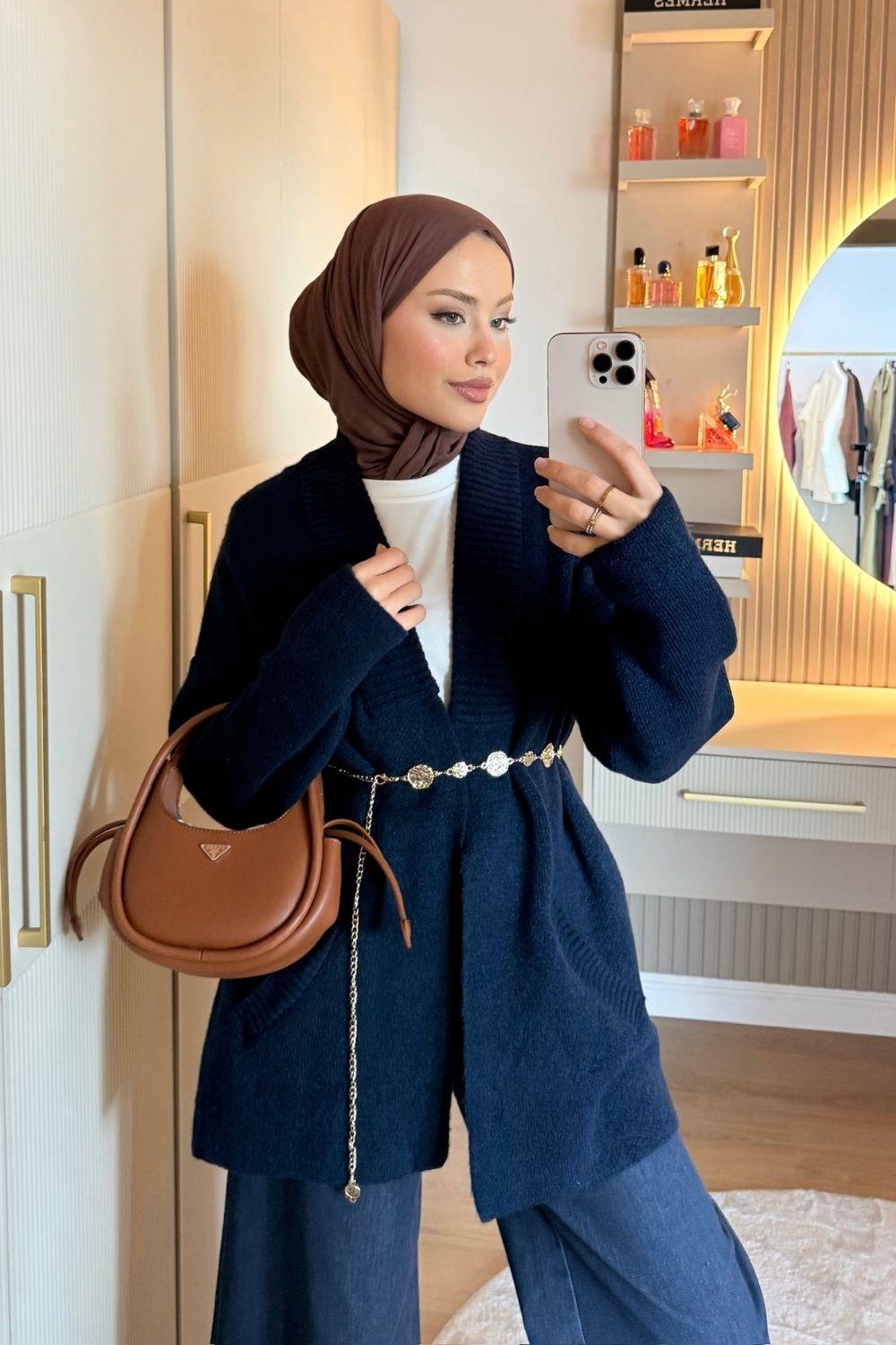 Bahar Yumoş Kolej Hırka Lacivert 25510 