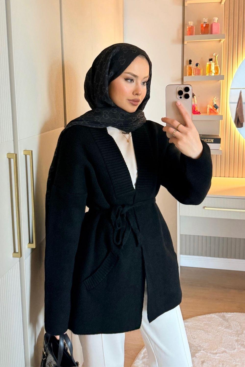 Bahar Yumoş Kolej Hırka Siyah 25510 