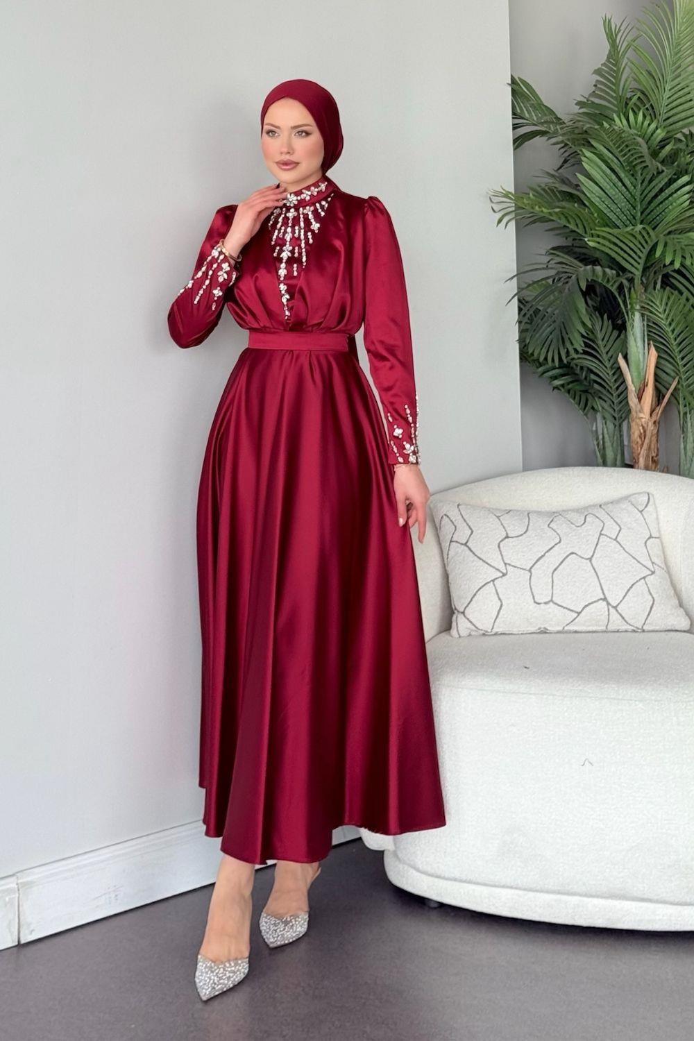 Gülnu Abiye Bordo 2571 