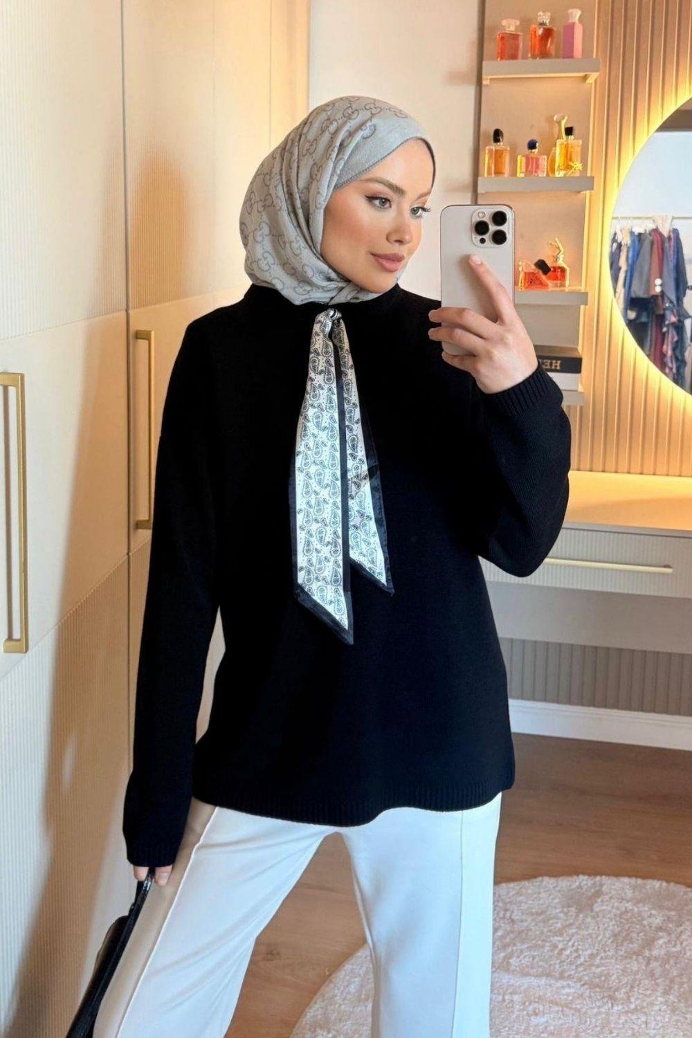 Paradoks Fularlı Kazak Siyah 25760 
