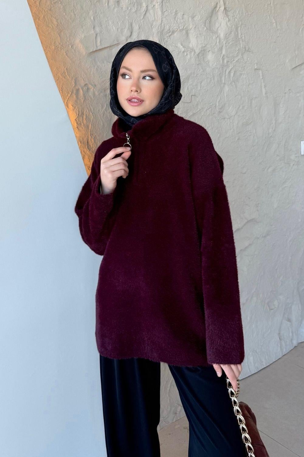 Niobe Angora Salaş Kazak Bordo 25810 