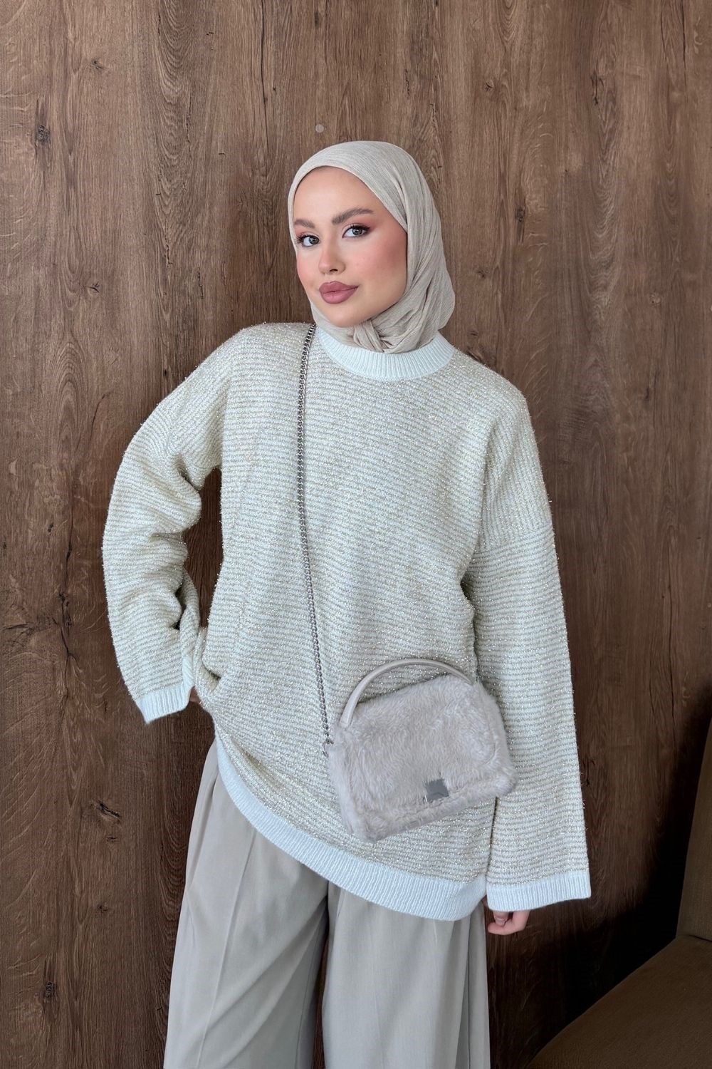 Gisha Simli Tunik Ekru 25960 