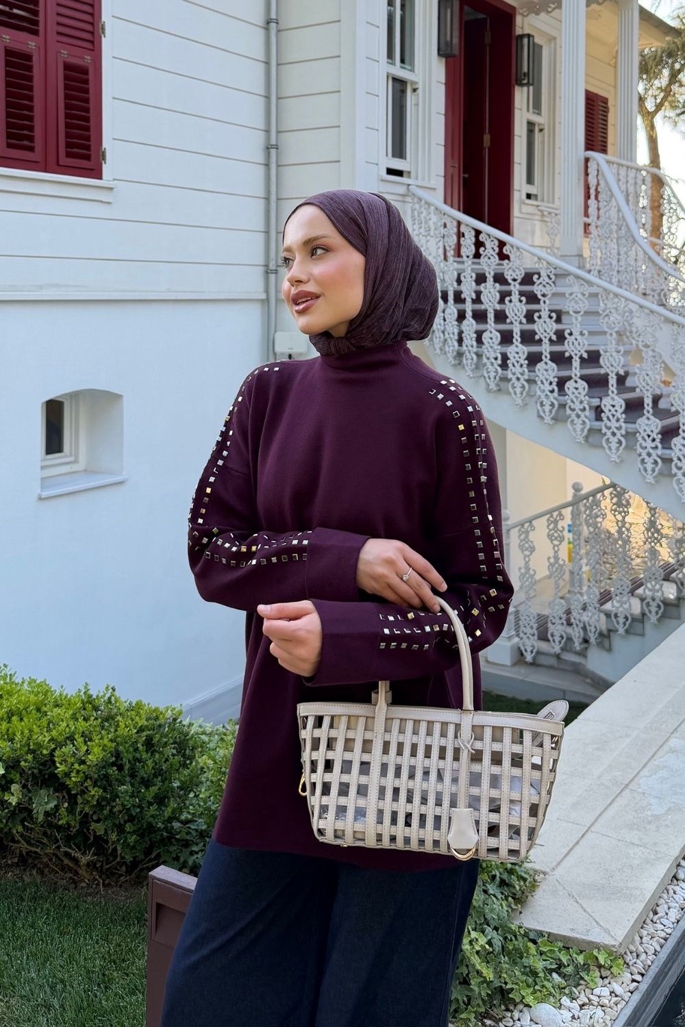 Ekim Taşlı Tunik Mor 26150 