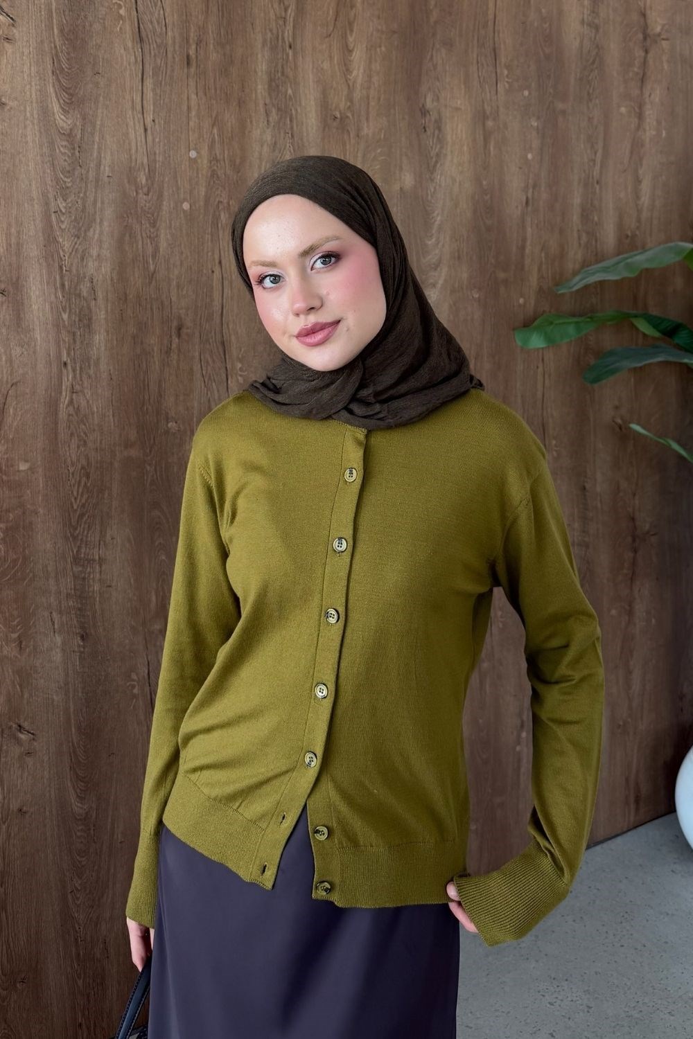 Elegant Corsman Spor Hırka Yağ Yeşili 26192 