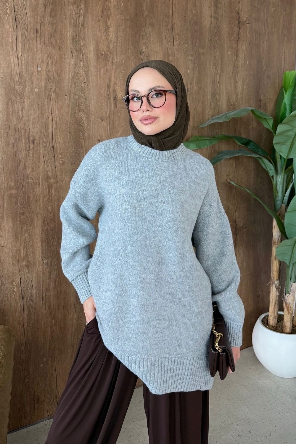 Elya Yumoş Tunik Gri 26194 