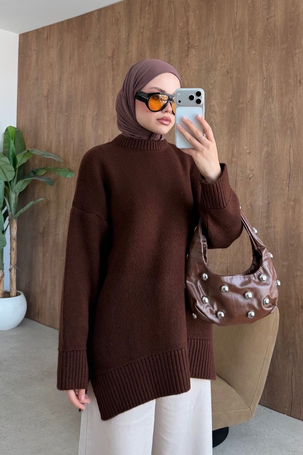 Elya Yumoş Tunik Kahverengi 26194 