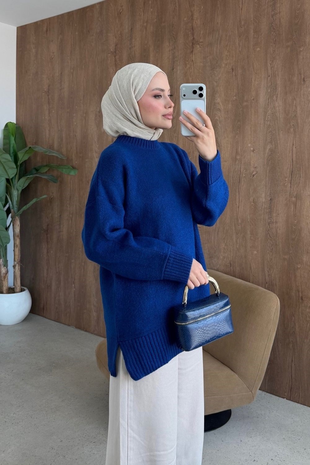 Elya Yumoş Tunik Saks 26194 
