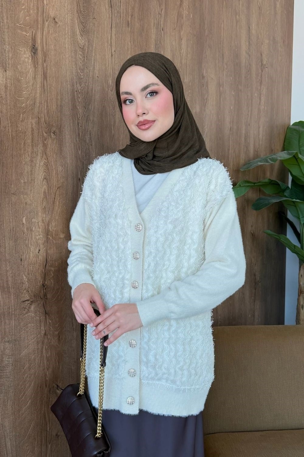 Premium Hırka Krem 26238 