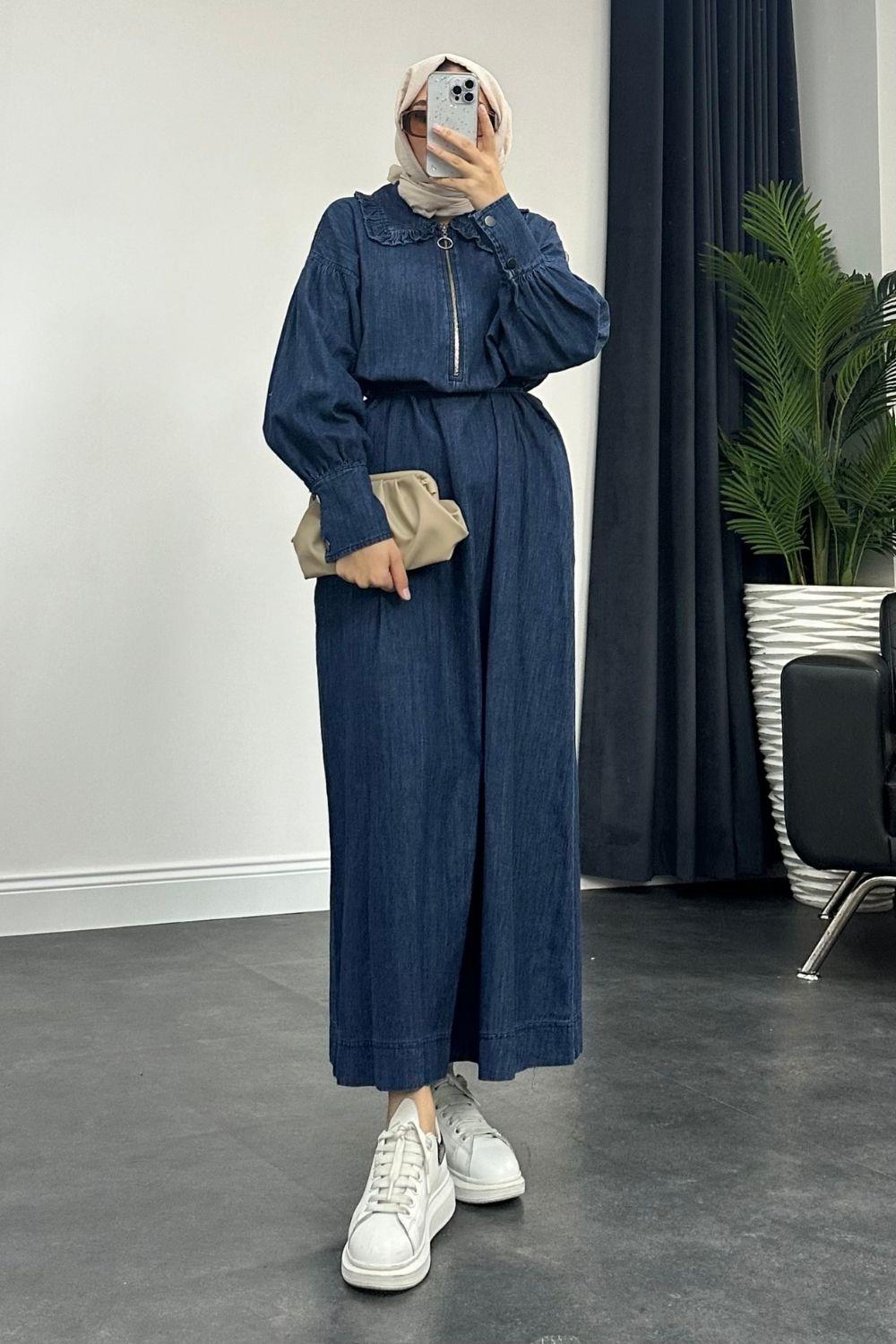 Laçin Denim Elbise Mavi 2839 