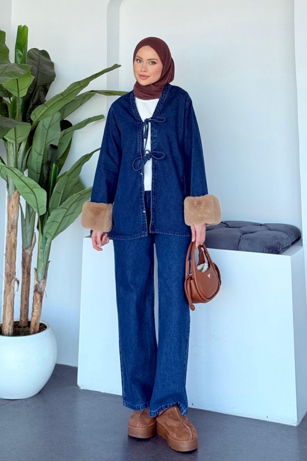 Kimono Kot Takım Koyu Mavi 2910 