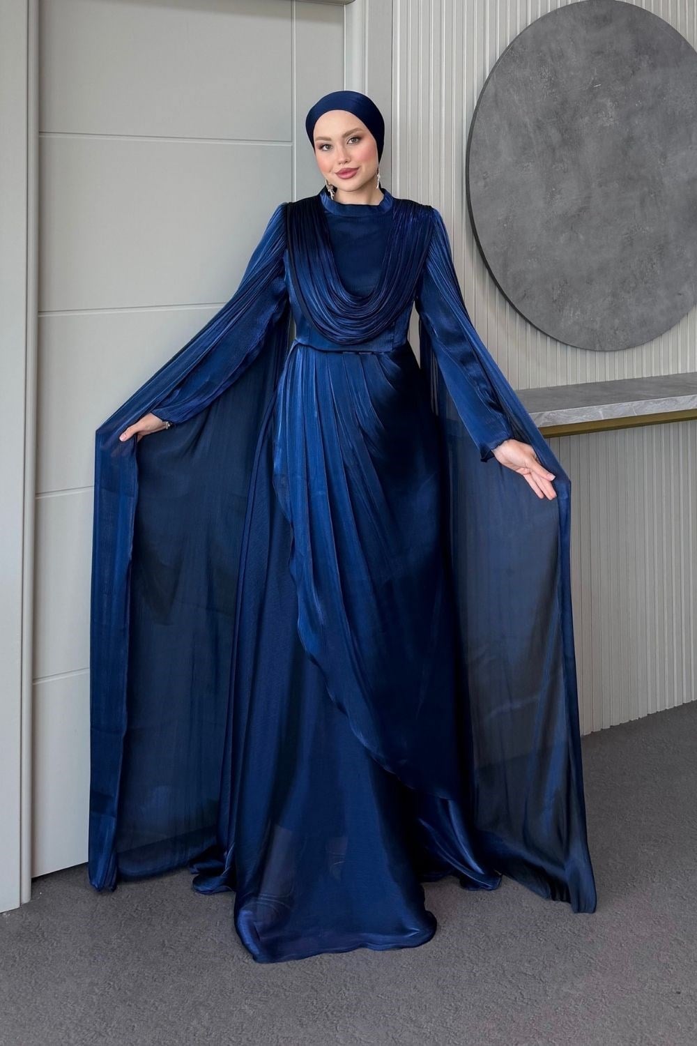 Saphira Pelerin Abiye Lacivert 3103 