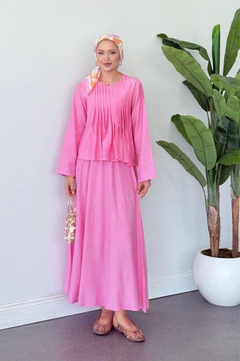 Defne Etekli Takım Pembe 3157 