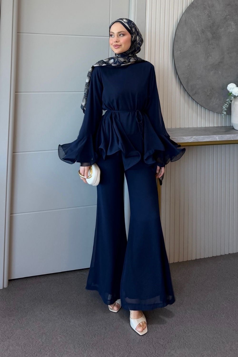 Moonlight Şifon Takım Lacivert 3270 