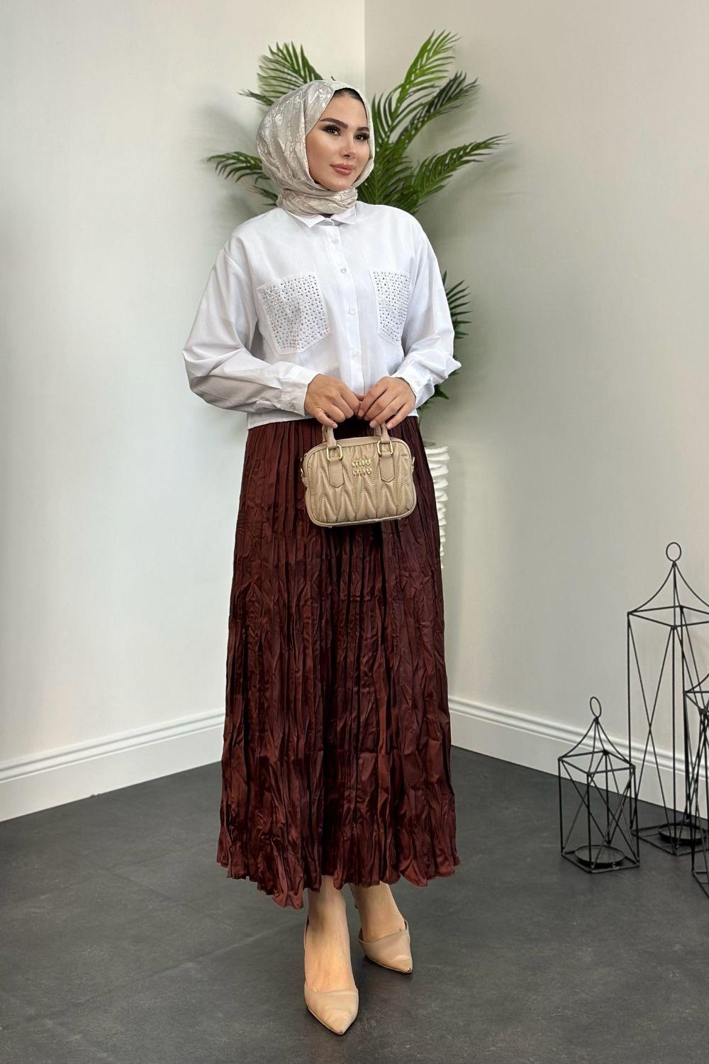 Arzu Etek Kahverengi 3661 