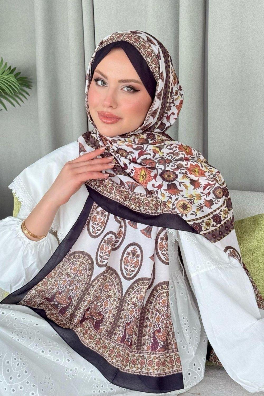 Marsilya Dijital Şal Siyah 4022 